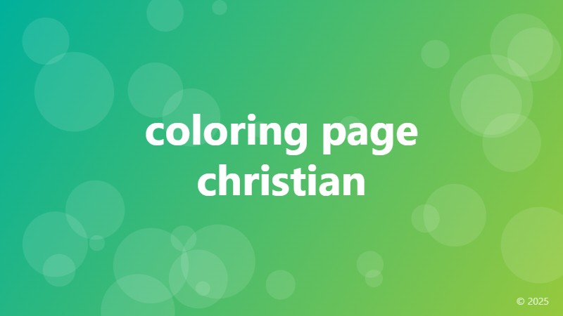coloring page christian