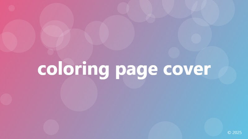 coloring page cover