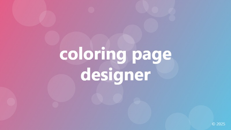 coloring page designer