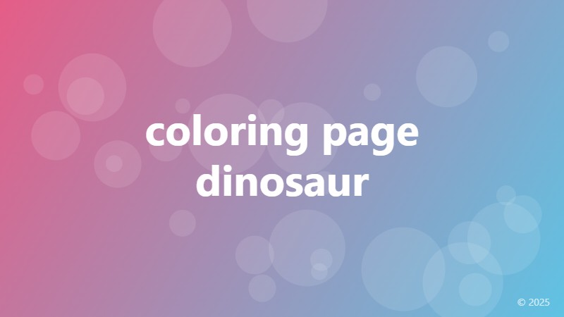 coloring page dinosaur