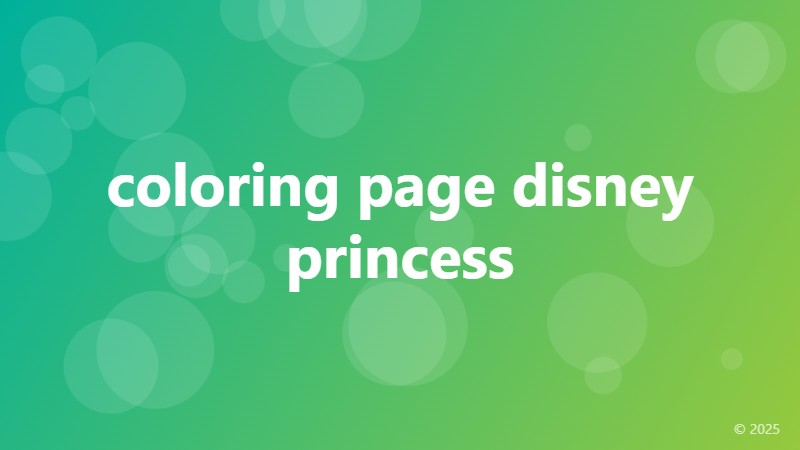 coloring page disney princess