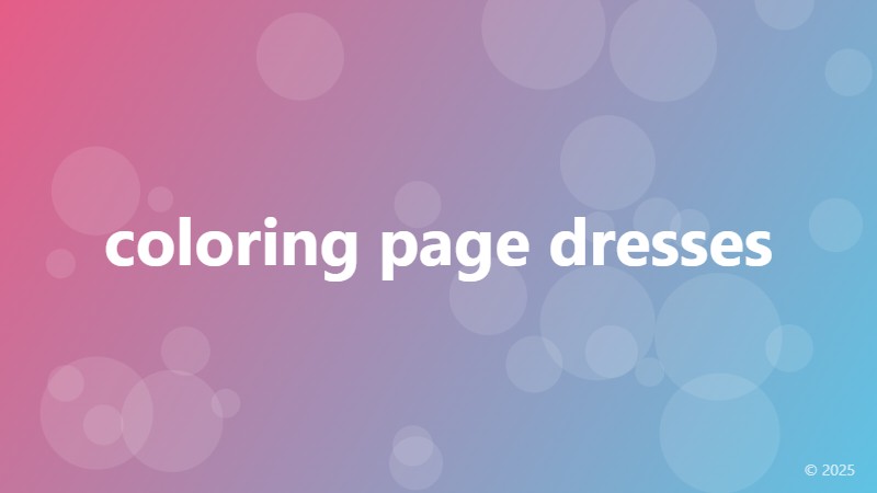 coloring page dresses