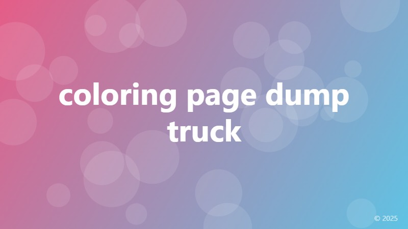 coloring page dump truck