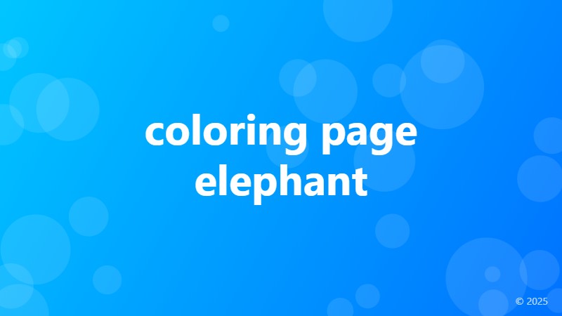 coloring page elephant