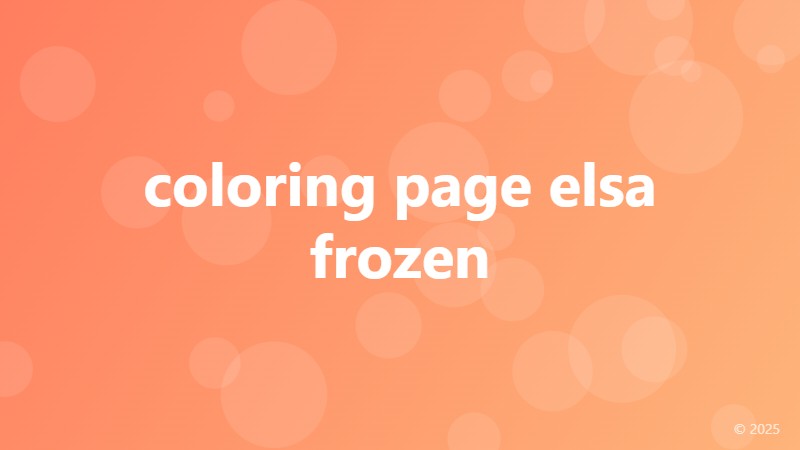 coloring page elsa frozen