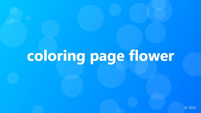 coloring page flower