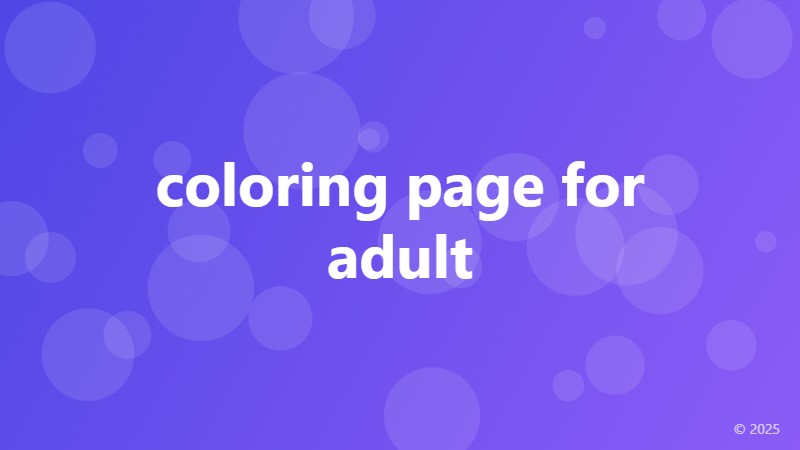 coloring page for adult