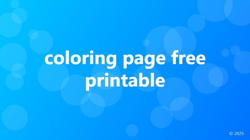 coloring page free printable
