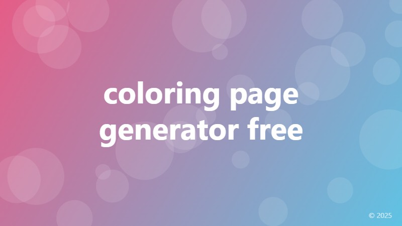 coloring page generator free