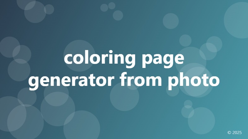 coloring page generator from photo