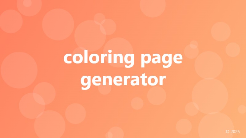 coloring page generator