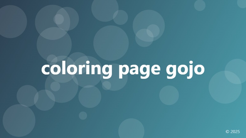 coloring page gojo