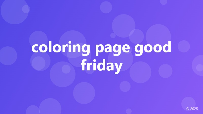 coloring page good friday