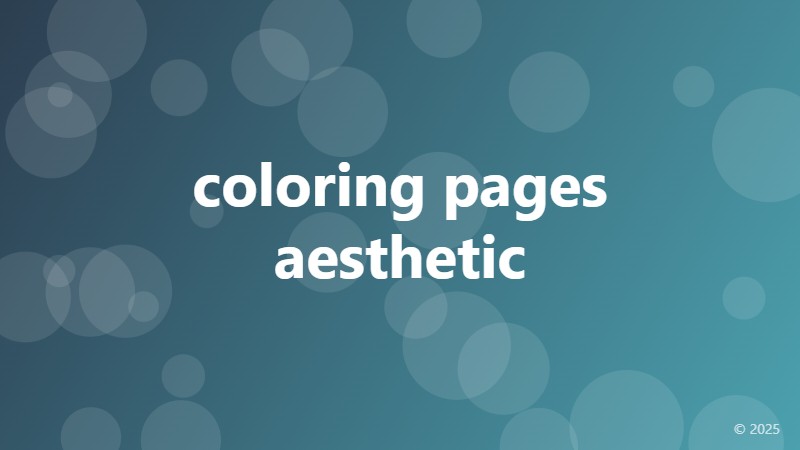 coloring pages aesthetic