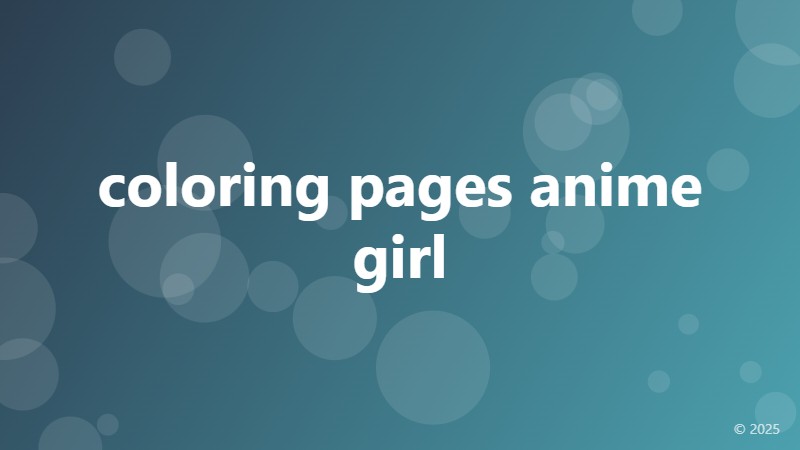 coloring pages anime girl