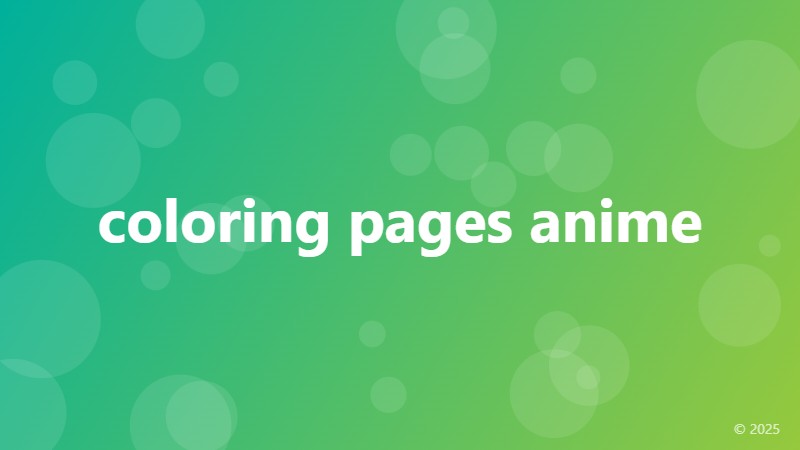 coloring pages anime
