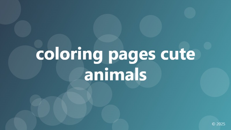 coloring pages cute animals