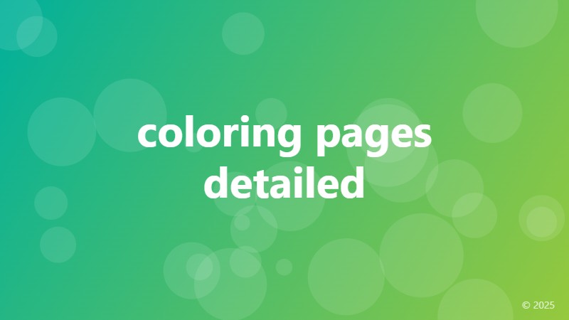 coloring pages detailed