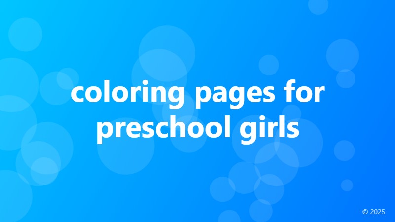 coloring pages for preschool girls