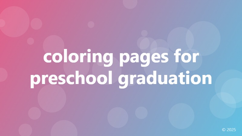 coloring pages for preschool graduation