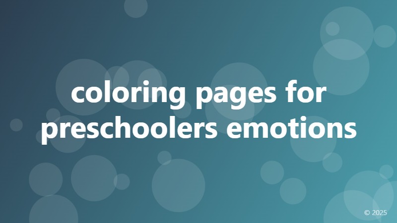 coloring pages for preschoolers emotions