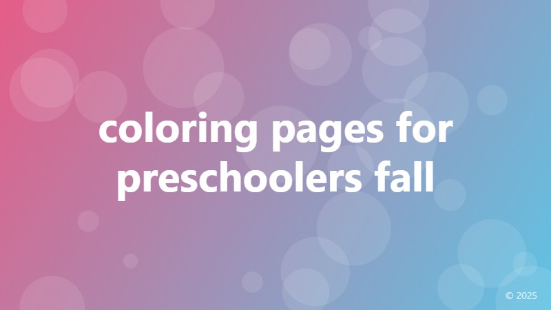 coloring pages for preschoolers fall