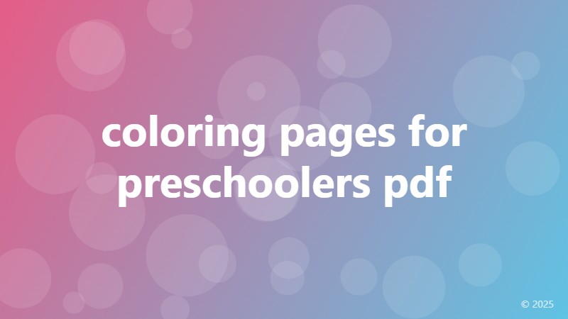 coloring pages for preschoolers pdf