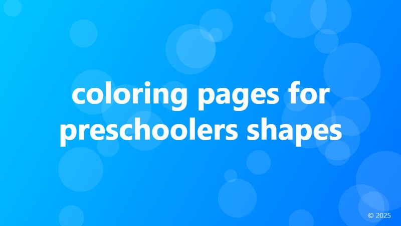 coloring pages for preschoolers shapes