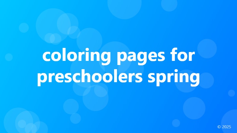 coloring pages for preschoolers spring