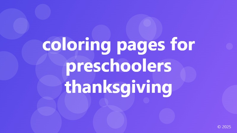coloring pages for preschoolers thanksgiving