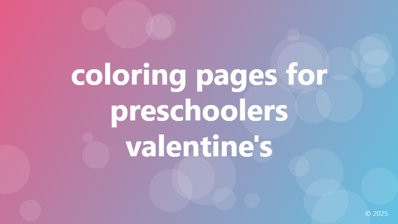 coloring pages for preschoolers valentine's