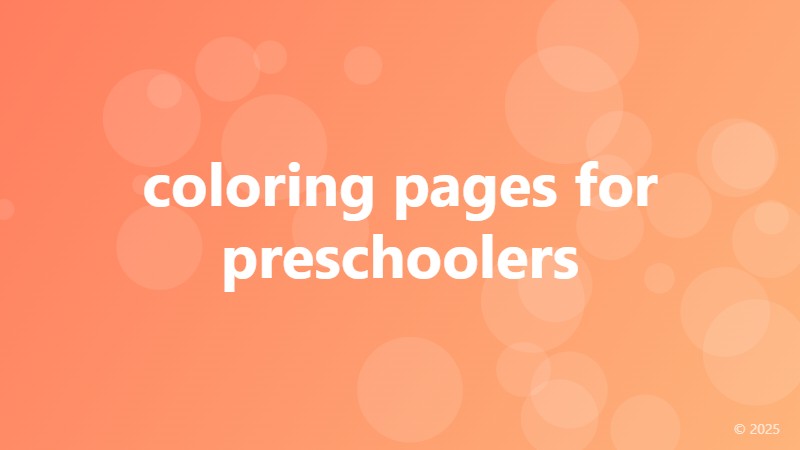 coloring pages for preschoolers