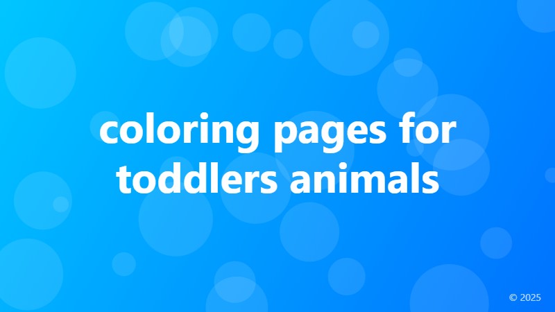 coloring pages for toddlers animals