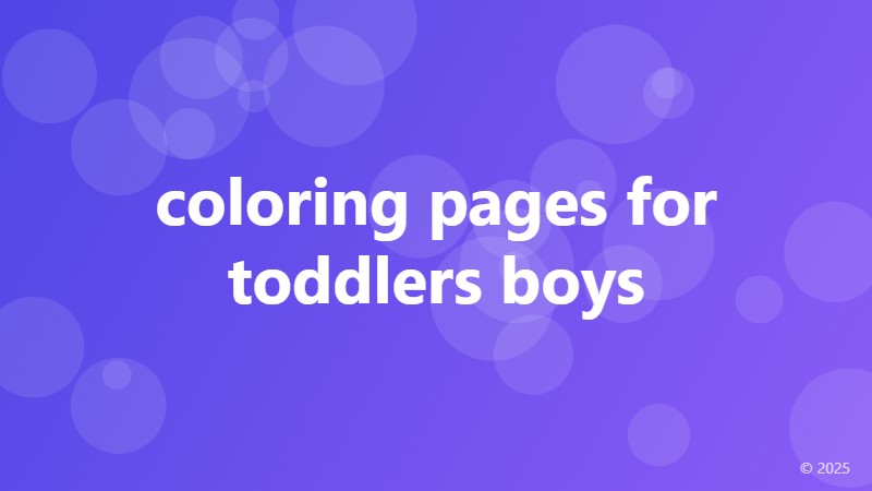 coloring pages for toddlers boys