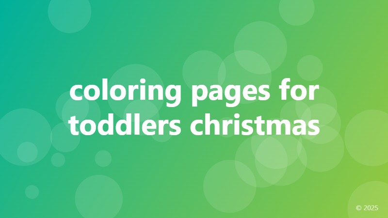 coloring pages for toddlers christmas