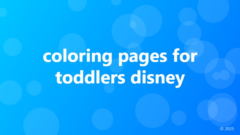 coloring pages for toddlers disney