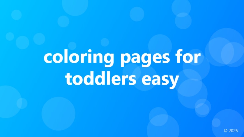 coloring pages for toddlers easy