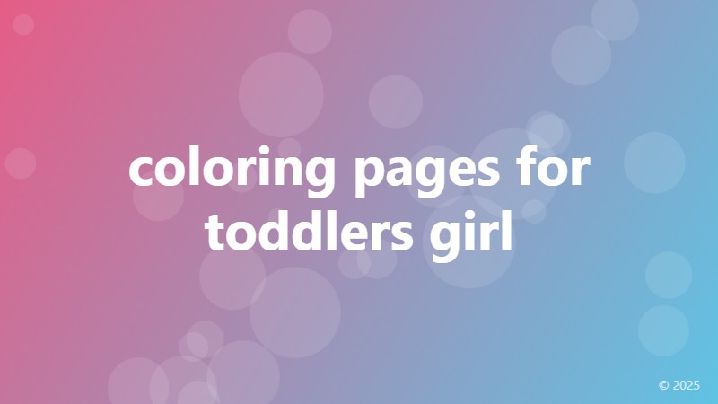 coloring pages for toddlers girl