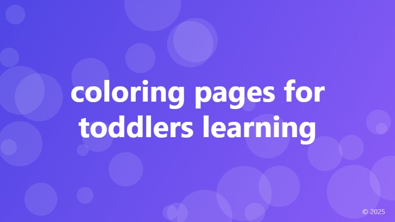 coloring pages for toddlers learning