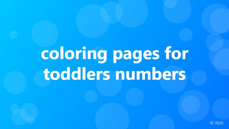 coloring pages for toddlers numbers