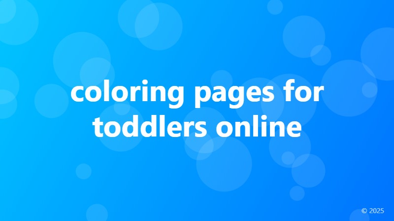 coloring pages for toddlers online