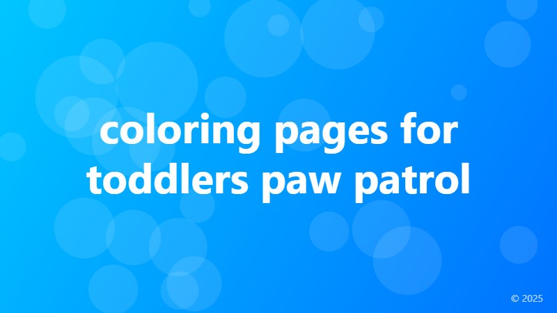 coloring pages for toddlers paw patrol