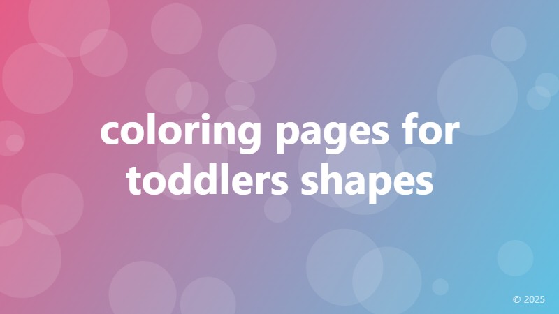 coloring pages for toddlers shapes