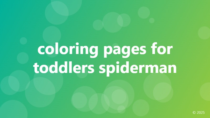 coloring pages for toddlers spiderman