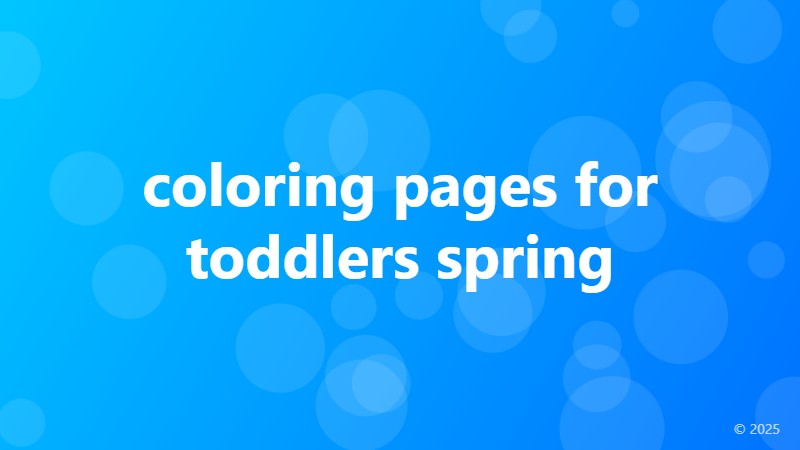 coloring pages for toddlers spring