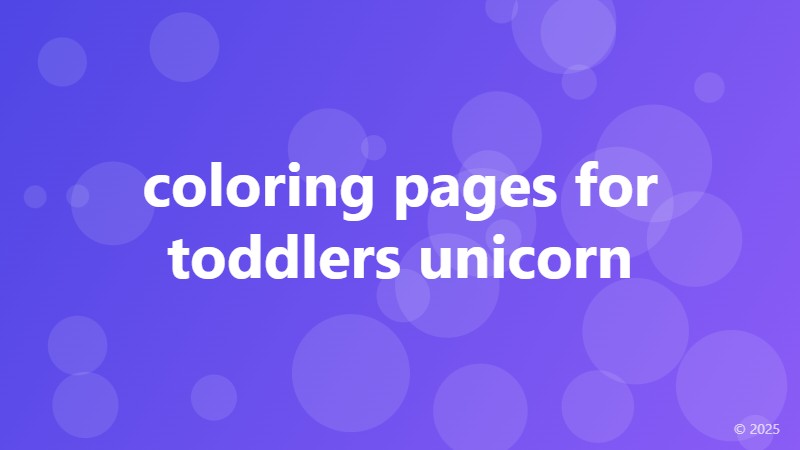 coloring pages for toddlers unicorn
