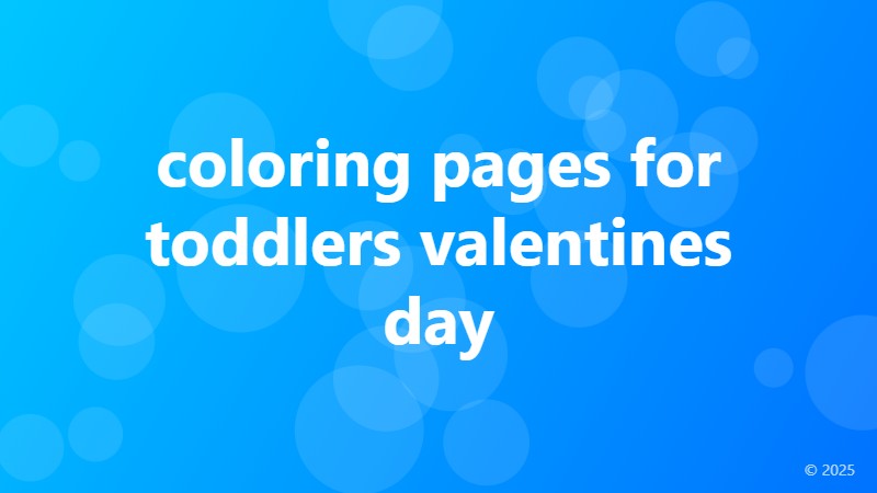 coloring pages for toddlers valentines day