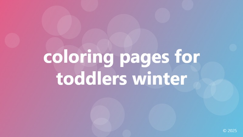 coloring pages for toddlers winter