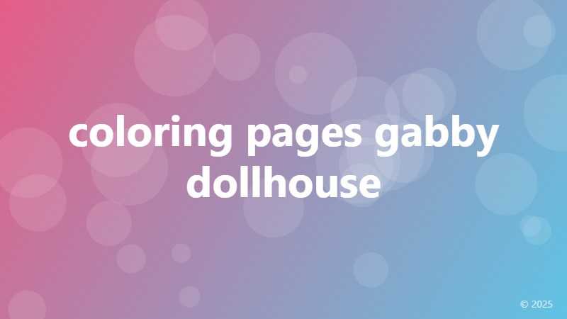 coloring pages gabby dollhouse