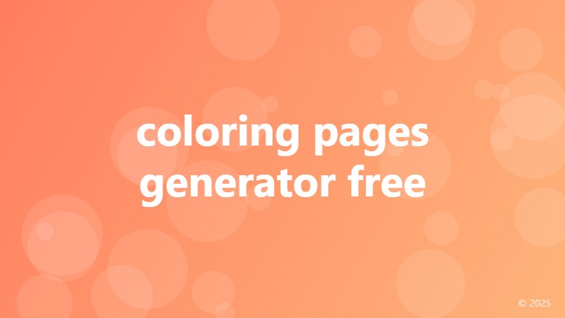 coloring pages generator free